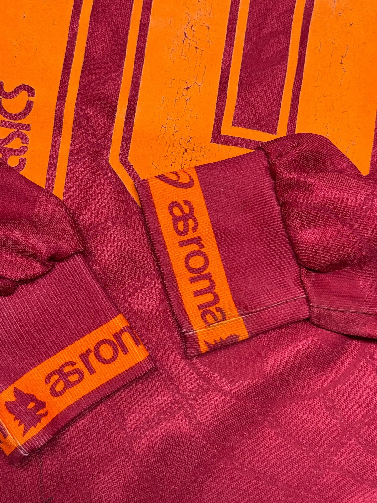 maglia calcio vintage AS Roma GIANNINI #10 Asics 1994 1995 Nuova Tirrena home S