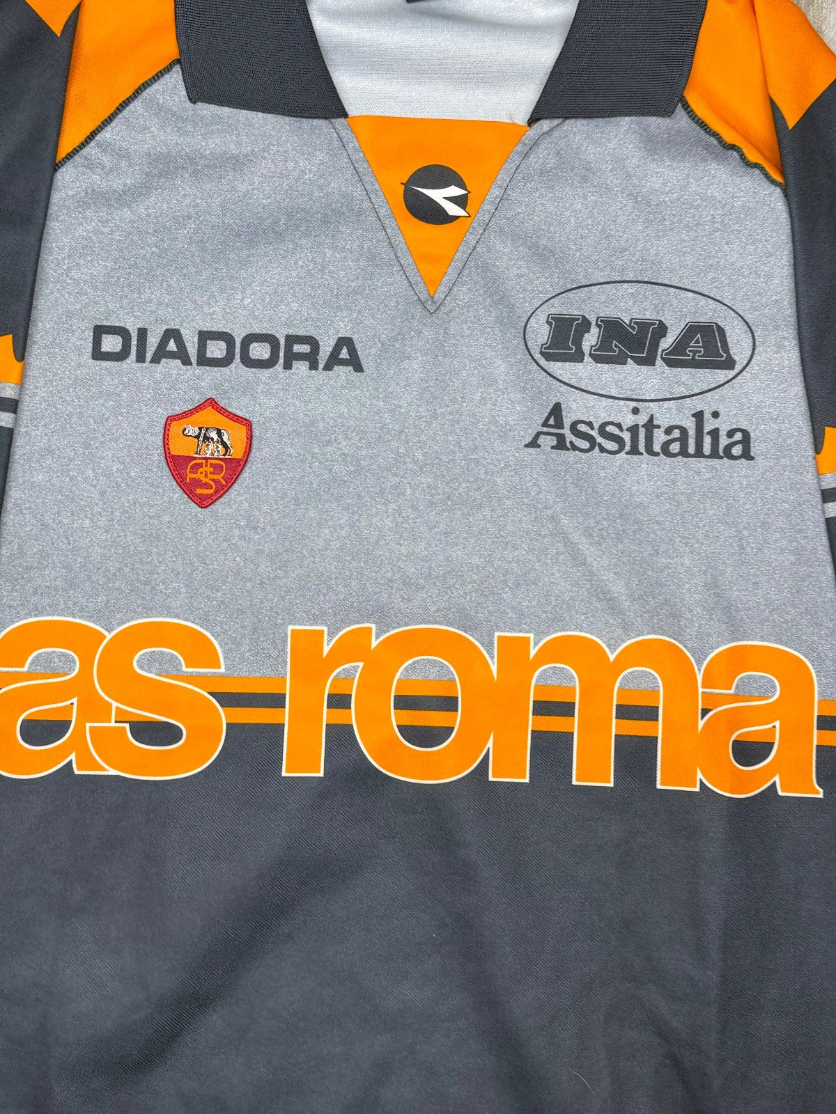 Maglia As roma shirt Jersey training Diadora Ina Assitalia 1997 1998 XL TOTTI