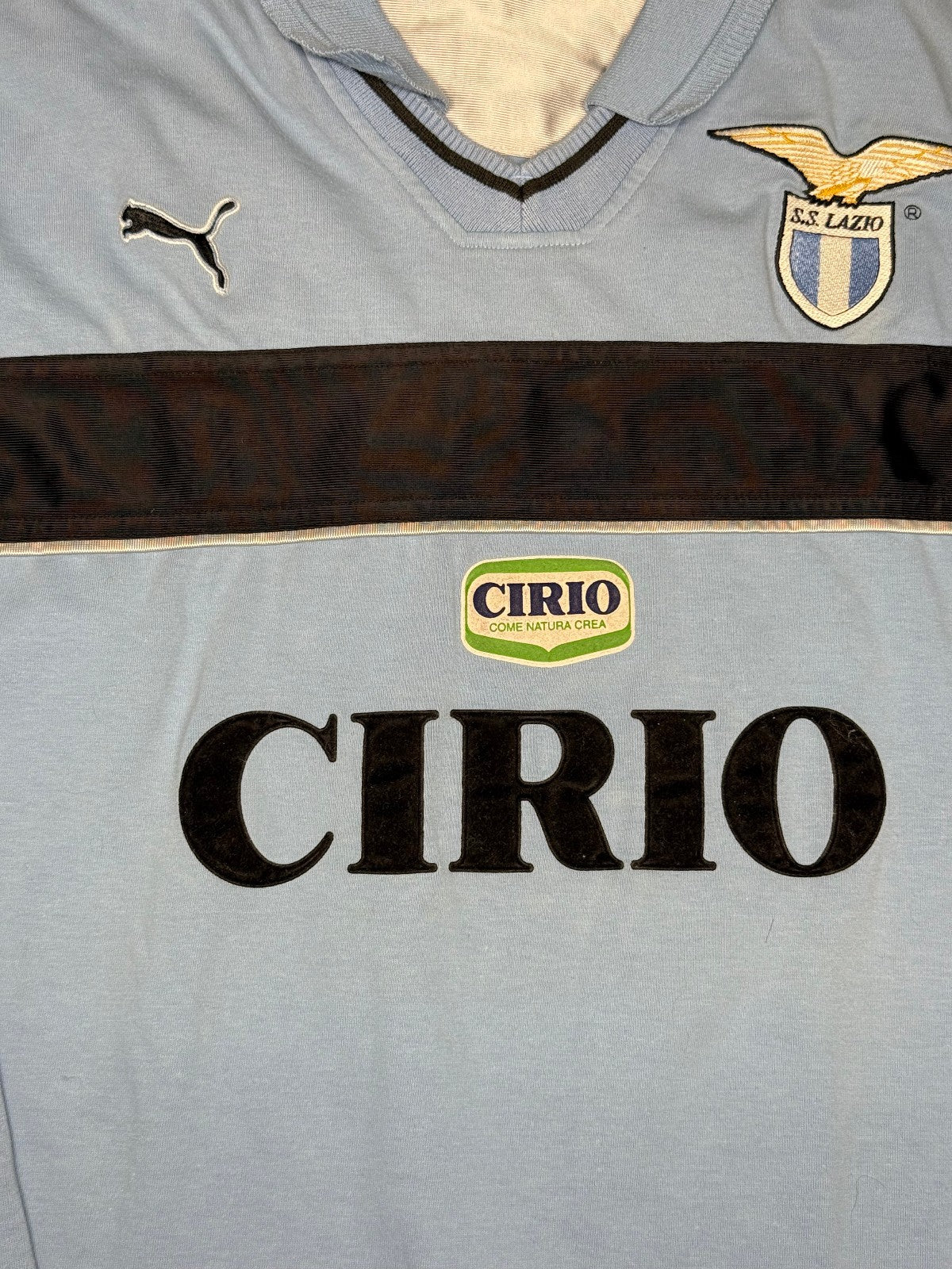 maglia calcio vintage SS Lazio Puma scudetto Cirio 2000 training allenamento L