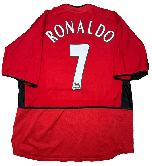 maglia calcio Cristiano Ronaldo manchester united 2002 2003 Vodafone CR7 XL