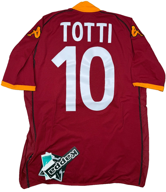 maglia calcio roma totti 2002-03 Home Serie A MAZDA Kappa vintage *NUOVA* L