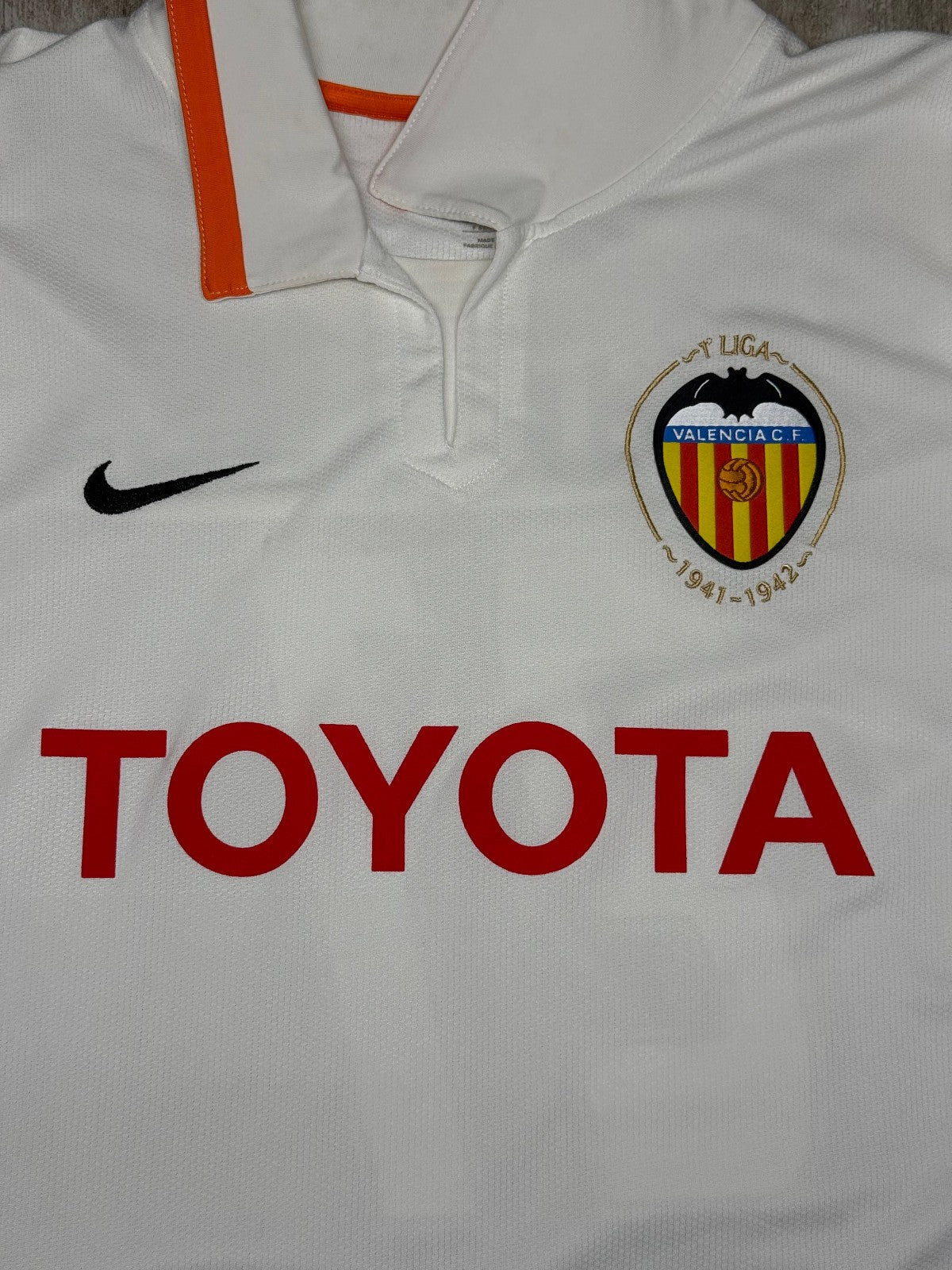 maglia calcio vintage Valencia David SILVA LFP 2007 2008 Nike Toyota