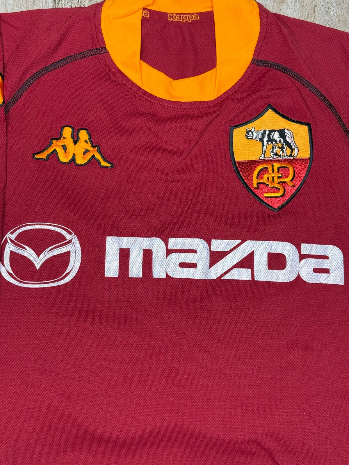 maglia calcio roma totti 2002-03 Home Serie A MAZDA Kappa vintage *NUOVA* L