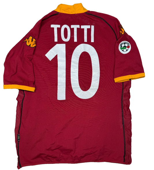 maglia calcio vintage Roma TOTTI 2002 2003 Serie A shirt jersey Mazda XXL