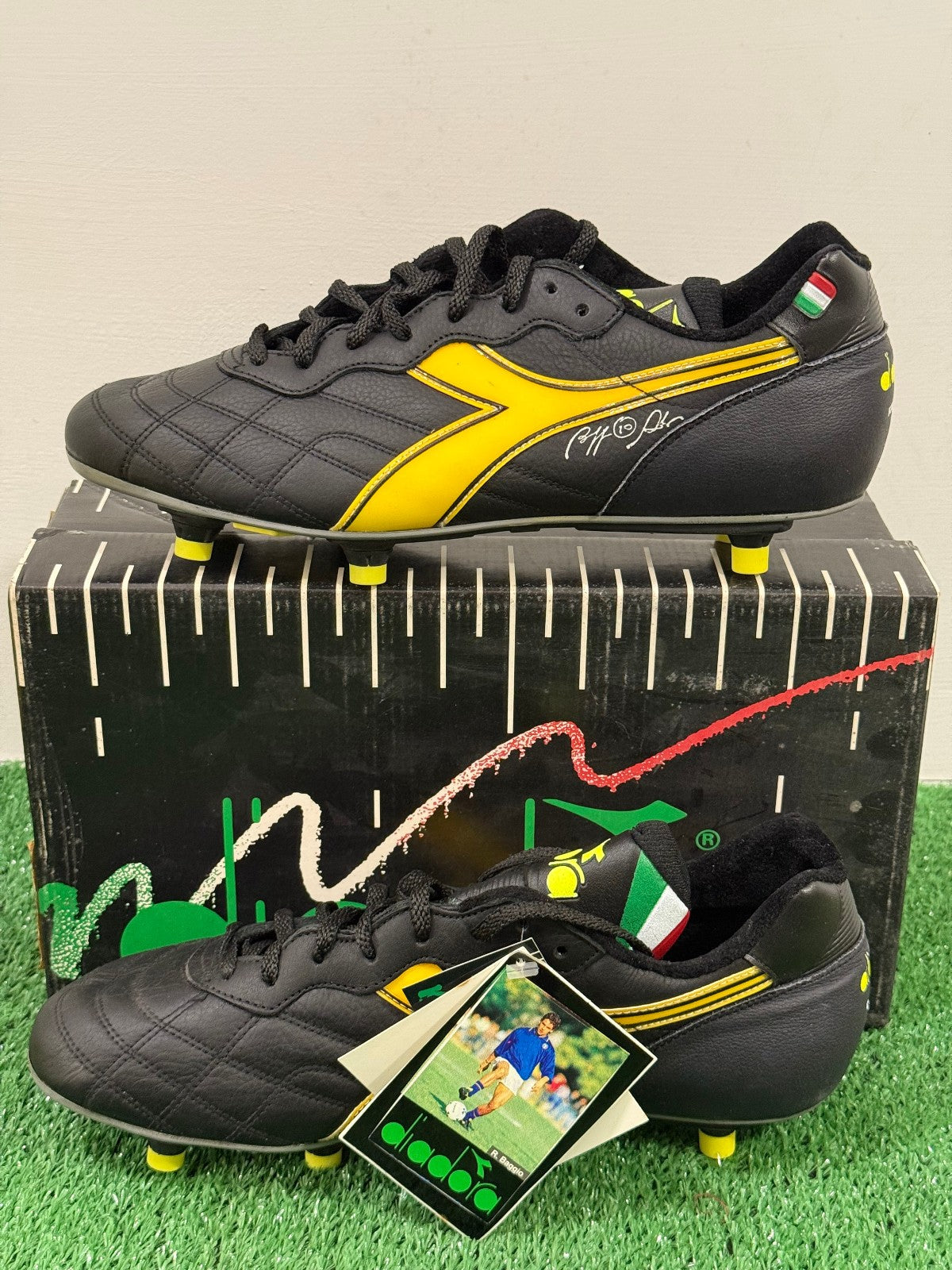 scarpe calcio vintage DIADORA Roberto Baggio 1990 scarpini CLASSIC PRO SC 44,5
