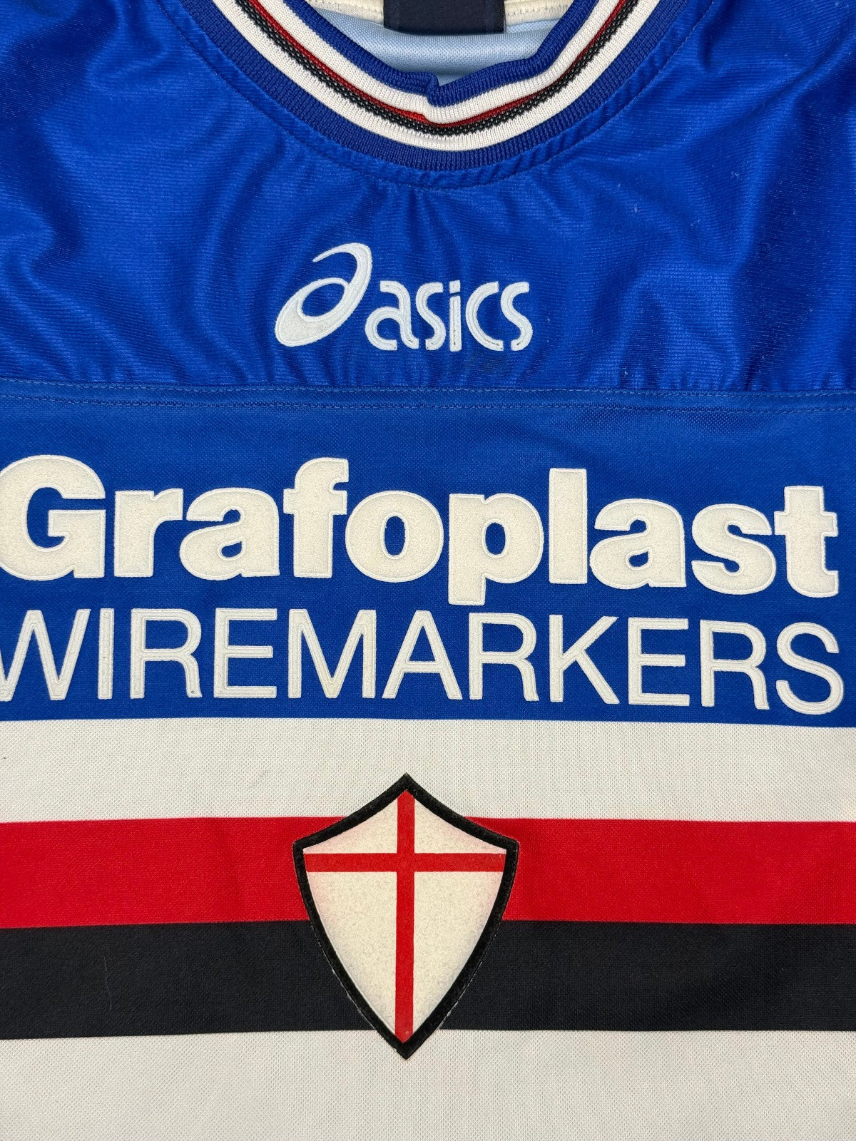 maglia calcio vintage Sampdoria FLACHI 2001 2002 L Asics shirt Grafoplast home