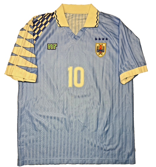 maglia calcio vintage Uruguay Francescoli ENNERRE shirt 1990 home L