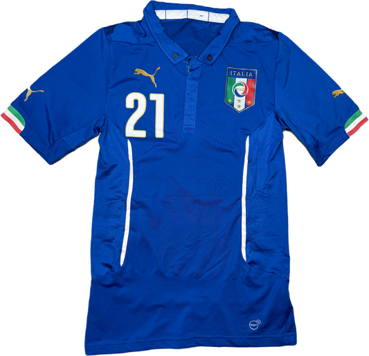 maglia calcio vintage Italia PIRLO World Cup 2014 Brasil home PUMA player issue