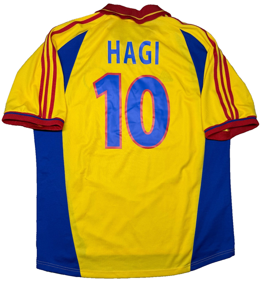 maglia calcio vintage Romania HAGI Adidas EURO 2000 home XL shirt maillot