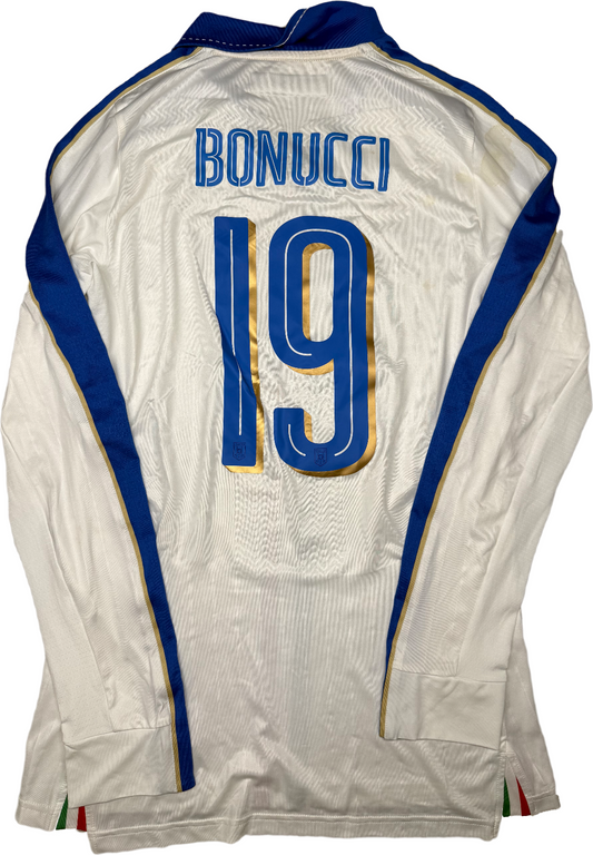 maglia calcio vintage ITALIA Bonucci #19 Player Issue away Worn 2016