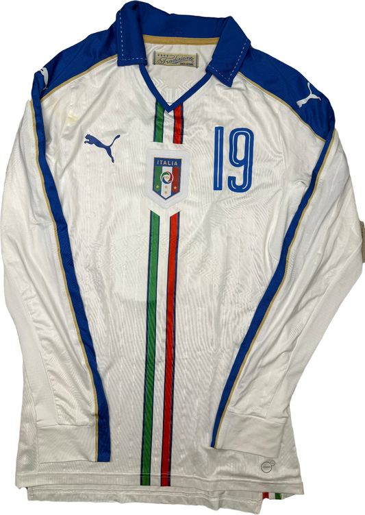 maglia calcio vintage ITALIA Bonucci #19 Player Issue away Worn 2016