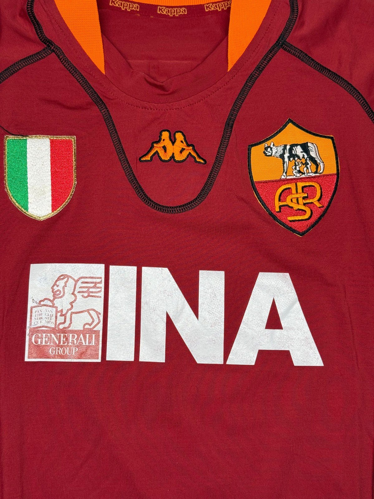 maglia calcio vintage AS Roma Montella 2001 2002 Kappa Ina ASSITALIA scudetto