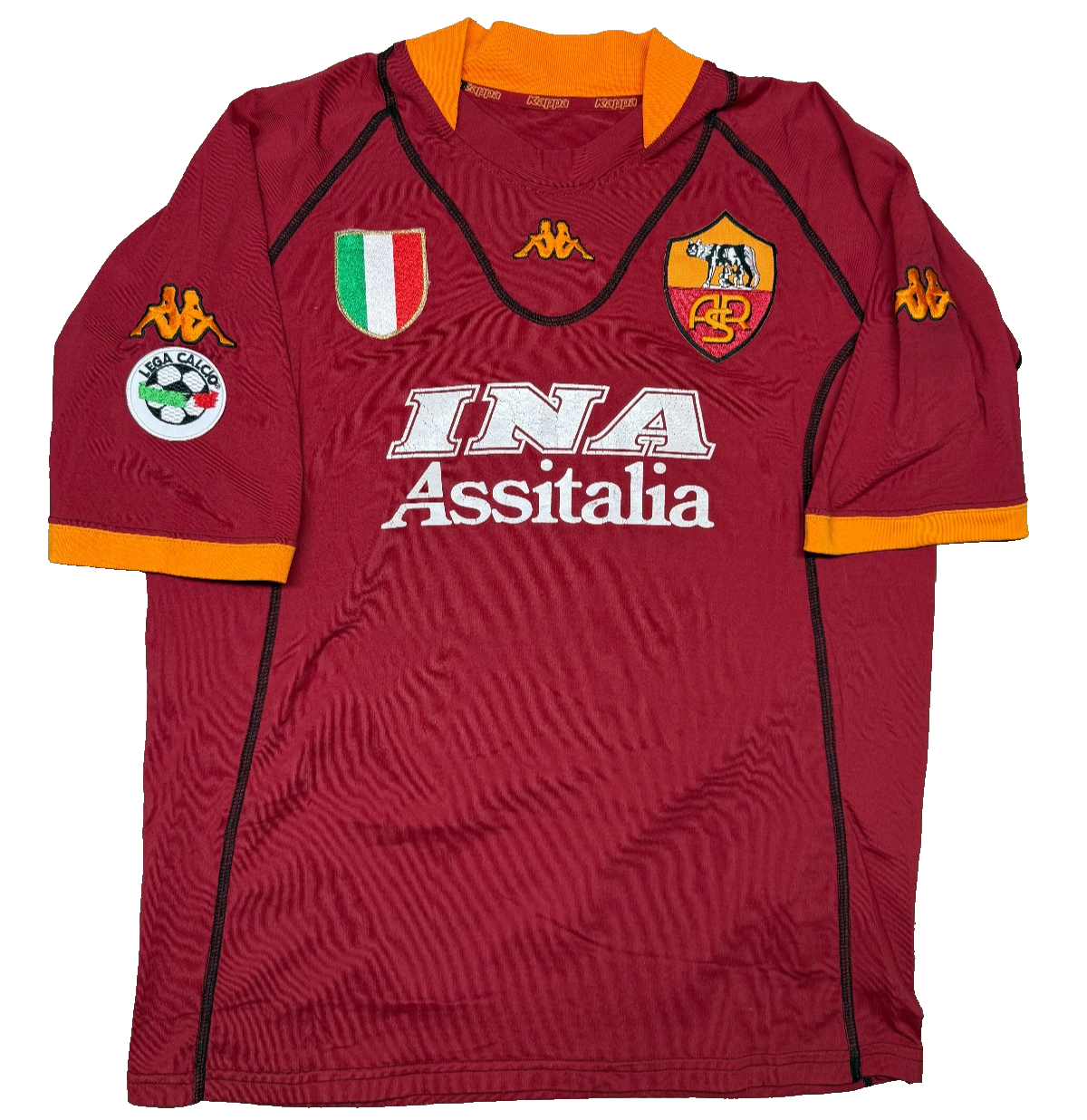 maglia calcio vintage AS Roma TOTTI 2001 2002 KAPPA Ina ASSITALIA scudetto XL