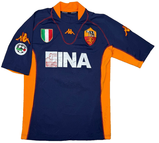maglia calcio vintage AS Roma Montella 2001 2002 KAPPA Ina ASSITALIA scudetto