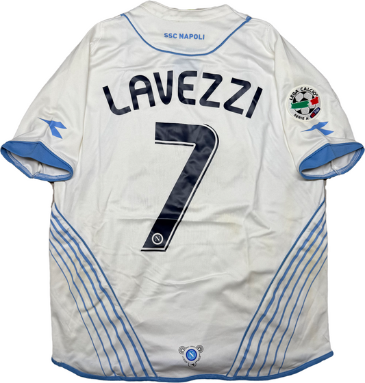 maglia calcio vintage SSC NAPOLI LAVEZZI #7 Diadora Serie A 2007 2008 LETE M