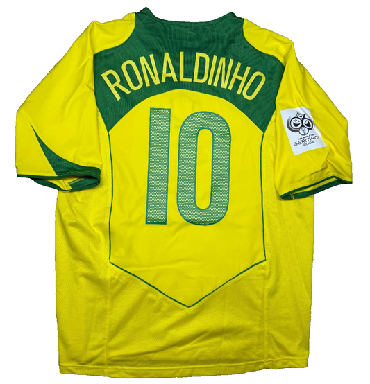 maglia calcio vintage Brasile RONALDINHO Brazil Nike 2004 World Cup Qualifiers