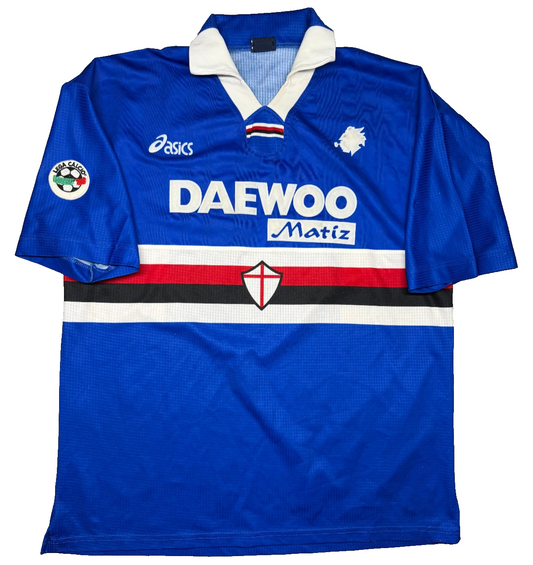 maglia calciovintage Sampdoria Montella 1998-99 Daewoo ASICS Home shirt