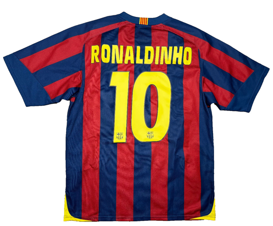 maglia calcio vintage Barcelona Nike Ronaldinho 2005 2006 FAN TOTAL 90 Barca