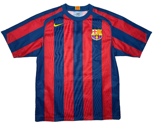 maglia calcio vintage Barcelona Nike Ronaldinho 2005 2006 FAN TOTAL 90 Barca