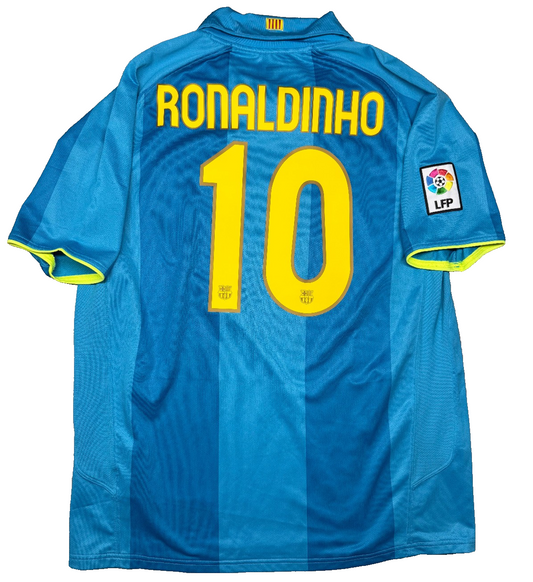 maglia calcio vintage Ronaldinho Barcellona Nike NUOVA 2007-08 L camiseta shirt