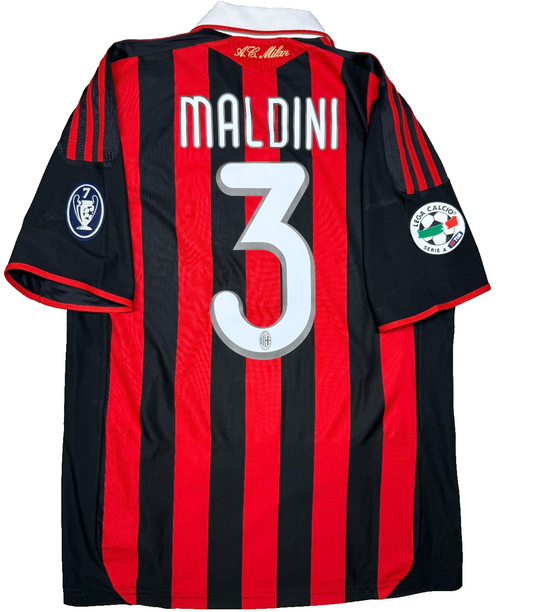 maglia calcio vintage AC Milan MALDINI 2008 2009 Bwin Adidas LAST GAME farewell
