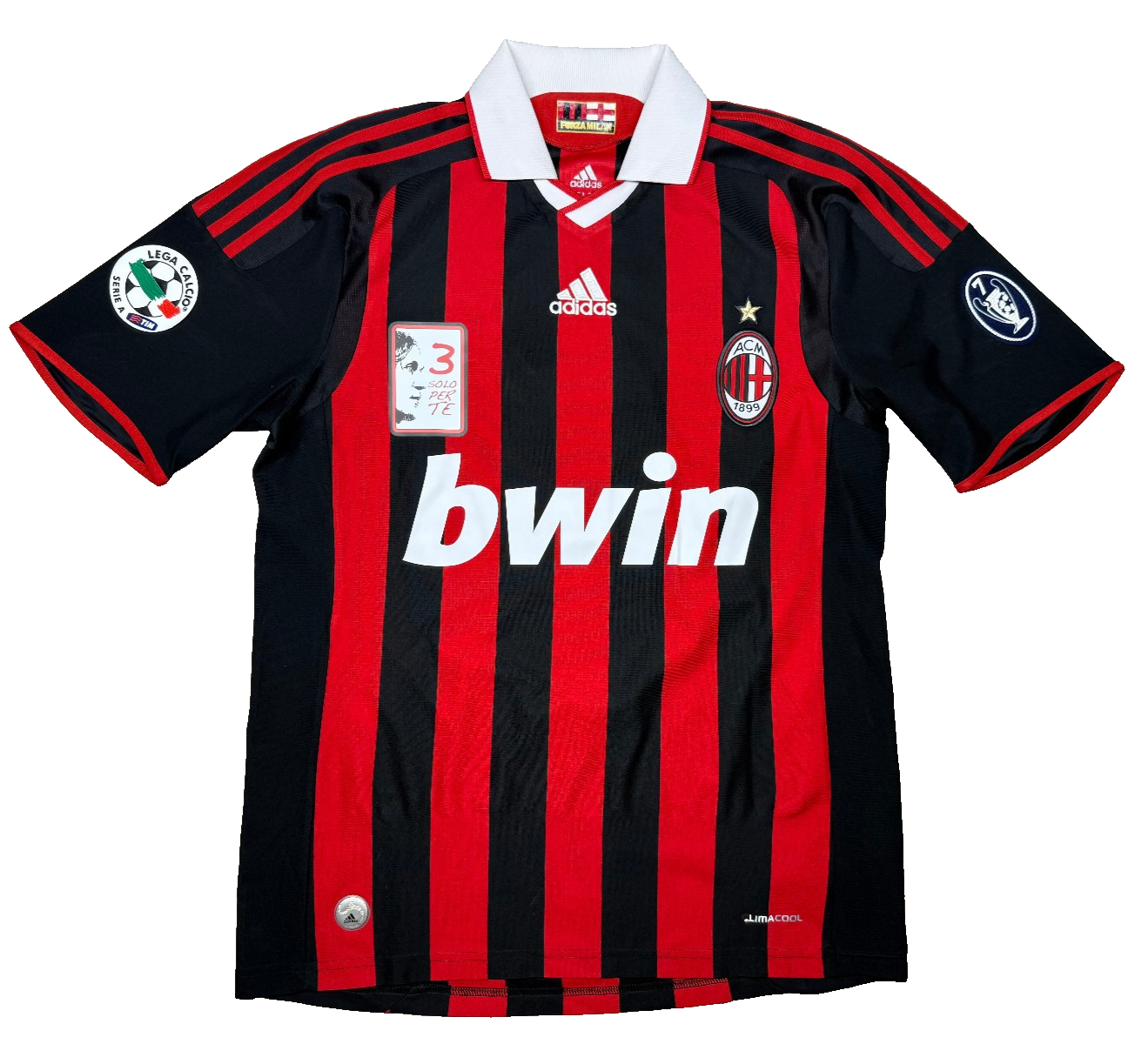 maglia calcio vintage AC Milan MALDINI 2008 2009 Bwin Adidas LAST GAME farewell
