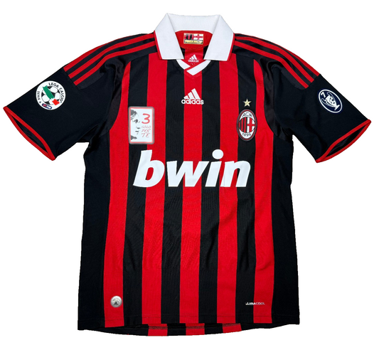 maglia calcio vintage AC Milan MALDINI 2008 2009 Bwin Adidas LAST GAME farewell