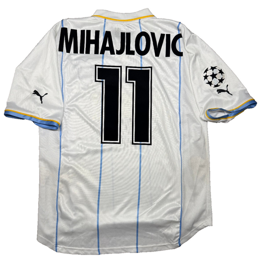 maglia calcio vintage SS Lazio UEFA Puma Siemens Mobile 2001 2002 MIHAJLOVIC XL