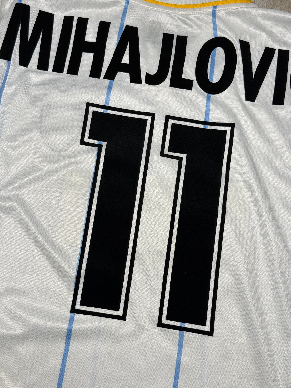 maglia calcio vintage SS Lazio UEFA Puma Siemens Mobile 2001 2002 MIHAJLOVIC XL