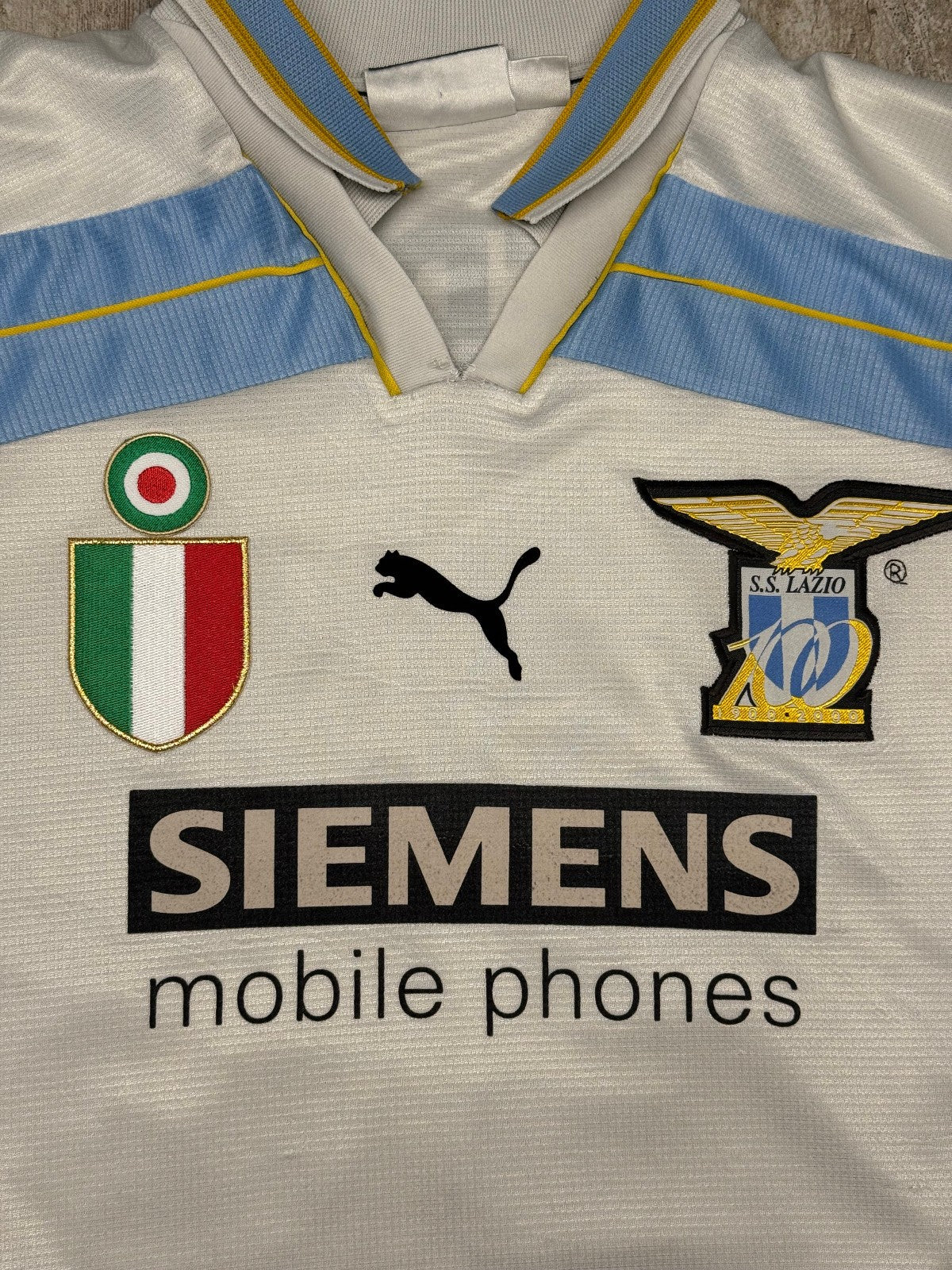 maglia calcio vintage SS Lazio 100 years Puma Siemens 2000 2001 VERON XL