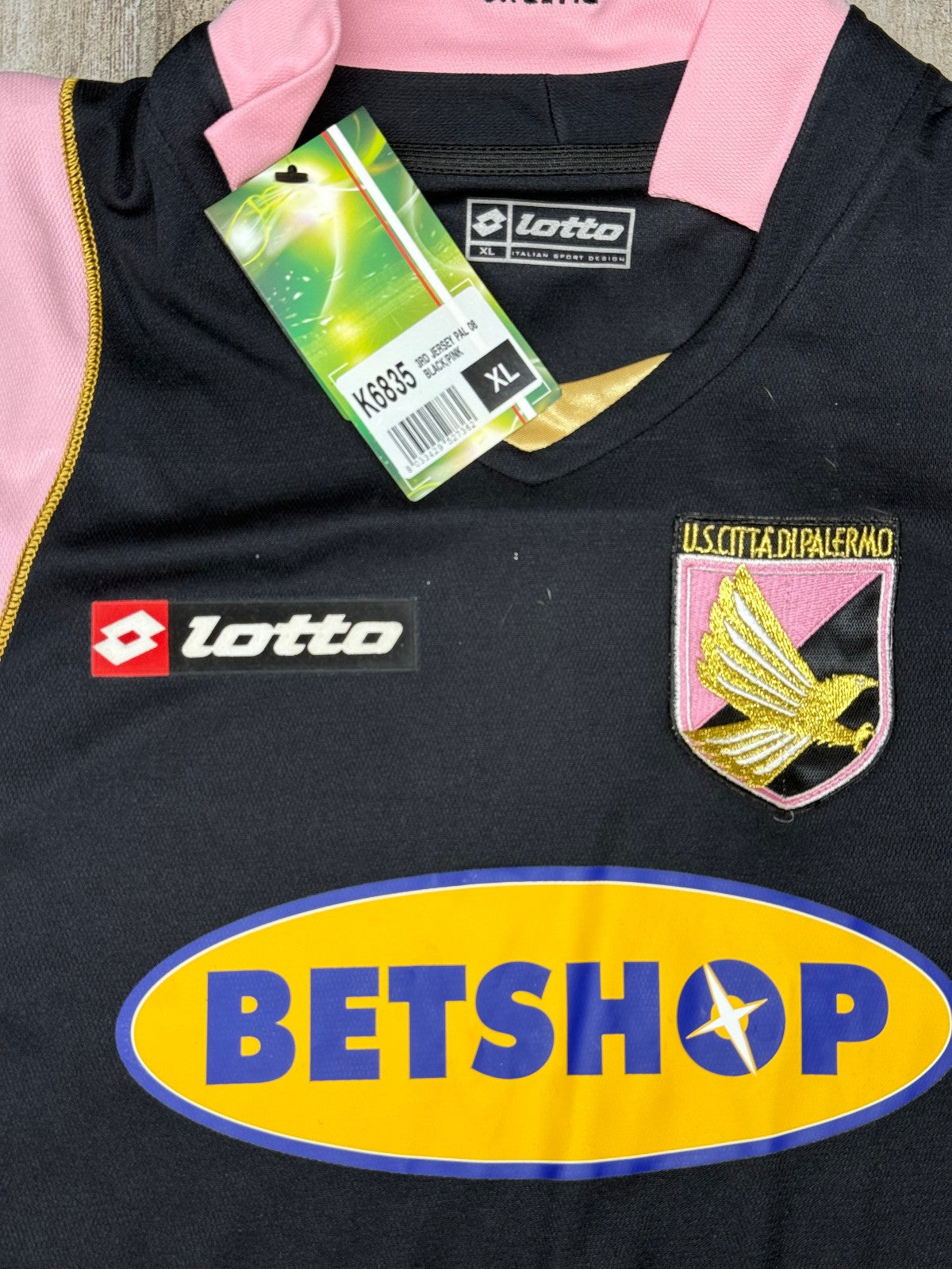 maglia calcio vintage Palermo CAVANI 2008 2009 Lotto Betshop XL home