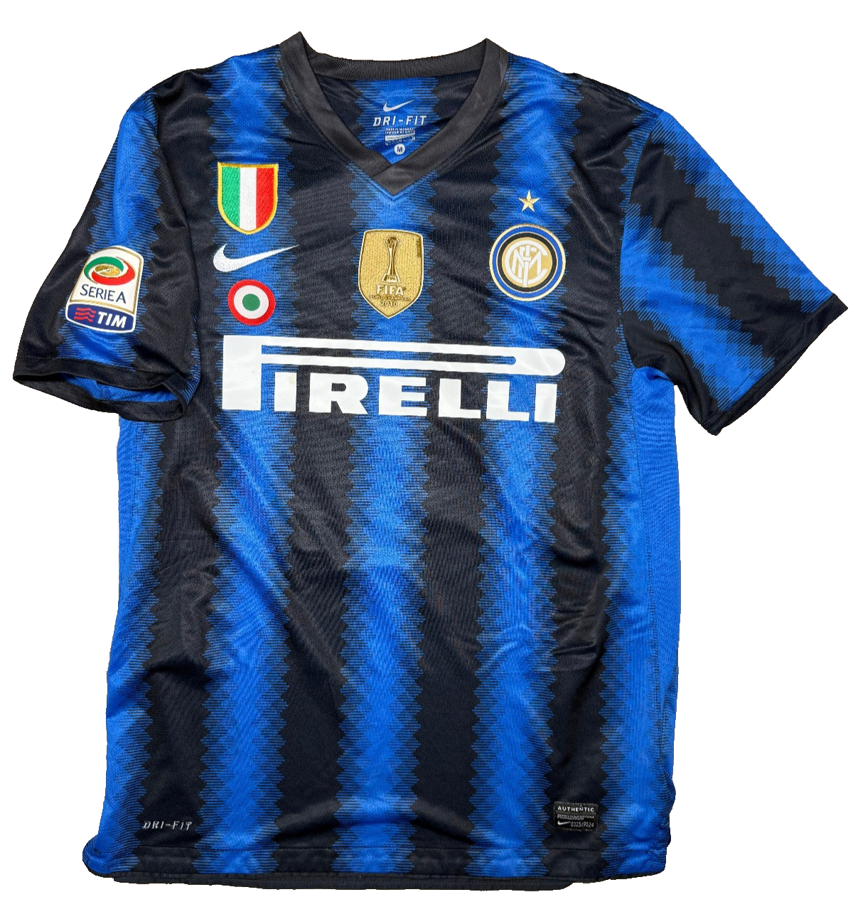 Maglia calcio vintage Inter Zanetti Pirelli Nike 2010 2011 Triplete shirt jersey