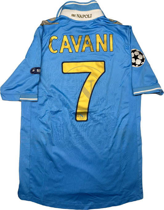 maglia calcio vintage Napoli CAVANI UEFA Champions 2011 2012 shirt Macron L Lete