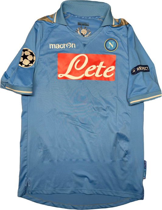maglia calcio vintage Napoli CAVANI UEFA Champions 2011 2012 shirt Macron L Lete