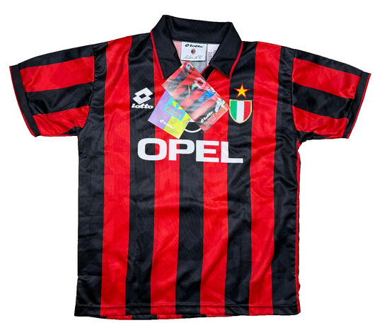 maglia calcio vintage Gullit AC Milan Adidas 1994 1995 Opel Lotto shirt XXL JR
