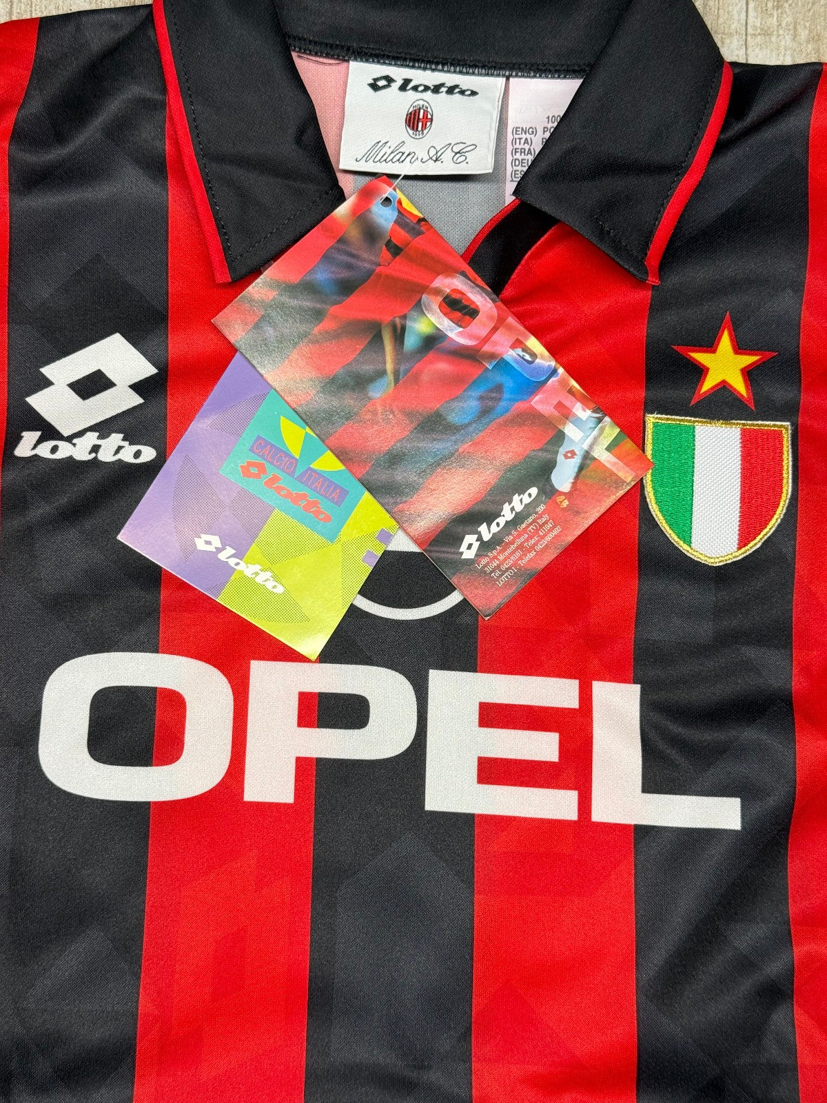 maglia calcio vintage Gullit AC Milan Adidas 1994 1995 Opel Lotto shirt XXL JR