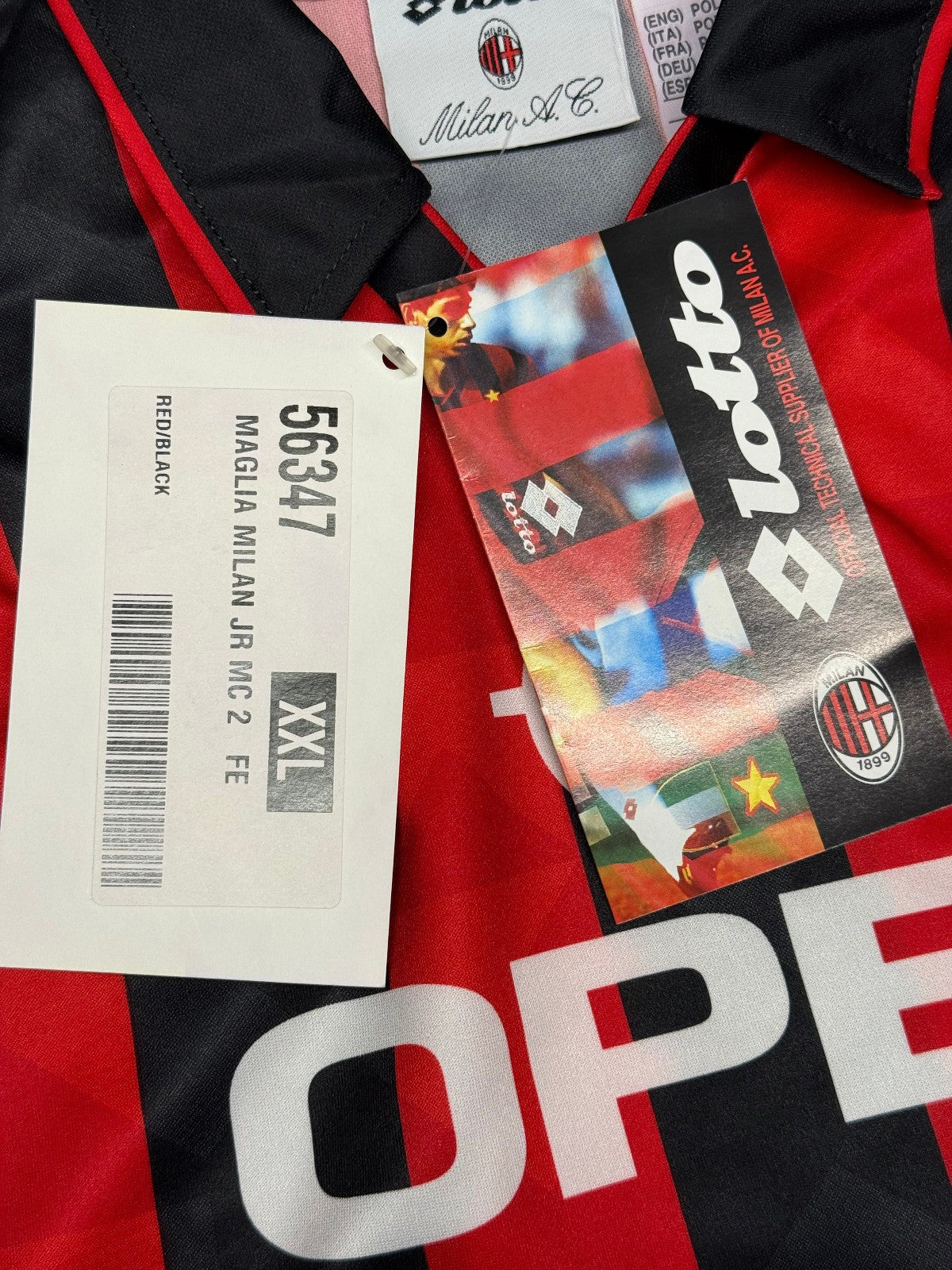 maglia calcio vintage Gullit AC Milan Adidas 1994 1995 Opel Lotto shirt XXL JR