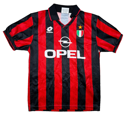 maglia calcio vintage Gullit AC Milan Adidas 1994 1995 Opel Lotto shirt S