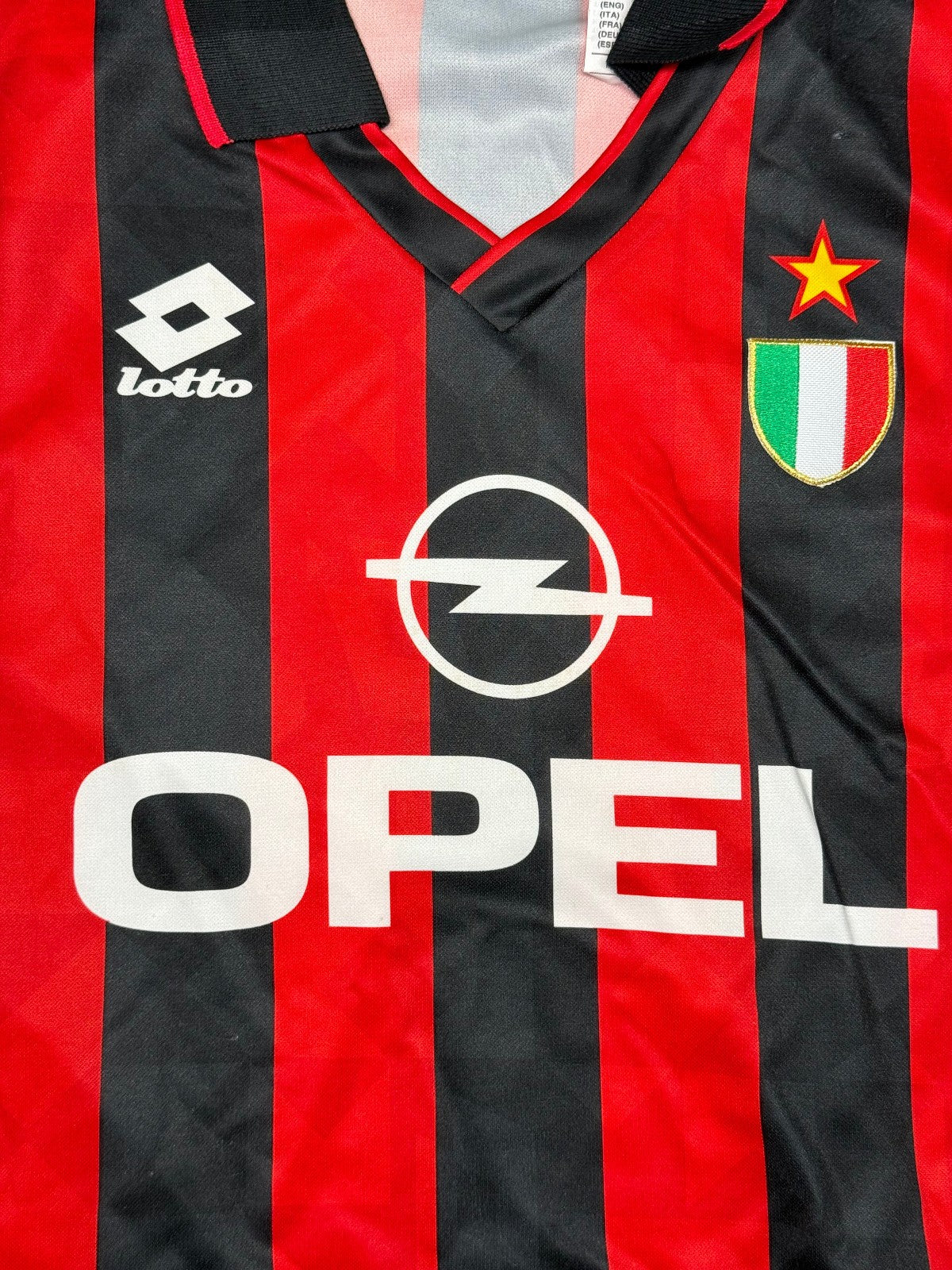 maglia calcio vintage Gullit AC Milan Adidas 1994 1995 Opel Lotto shirt S
