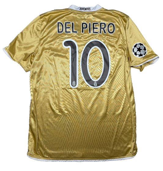 maglia calcio vintage Juventus Del Piero Champions League 2008 away oro XL