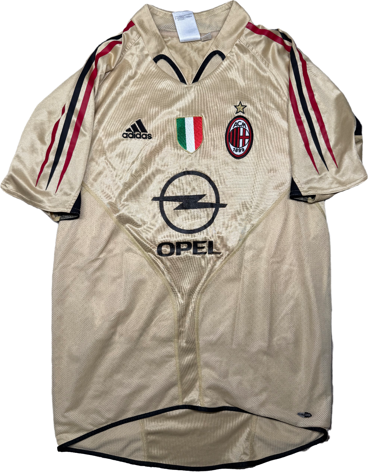 maglia calcio vintage AC Milan Maldini 2004-05 Opel Climacool Large Serie A S