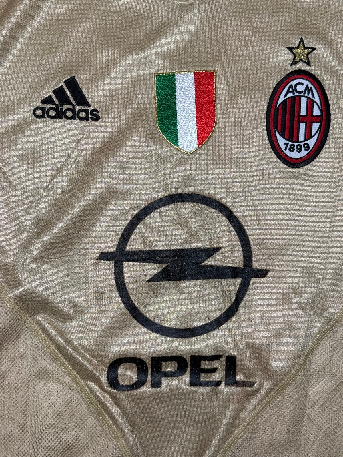 maglia calcio vintage AC Milan Maldini 2004-05 Opel Climacool Large Serie A S