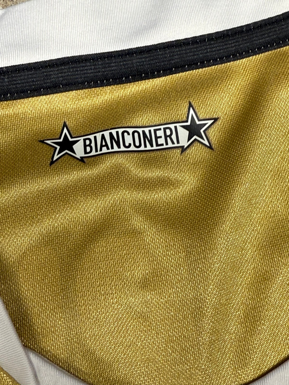 maglia calcio vintage Juventus Del Piero Champions League 2008 away oro XL