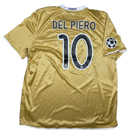maglia calcio vintage Juventus Del Piero Champions League 2008 away oro XXL