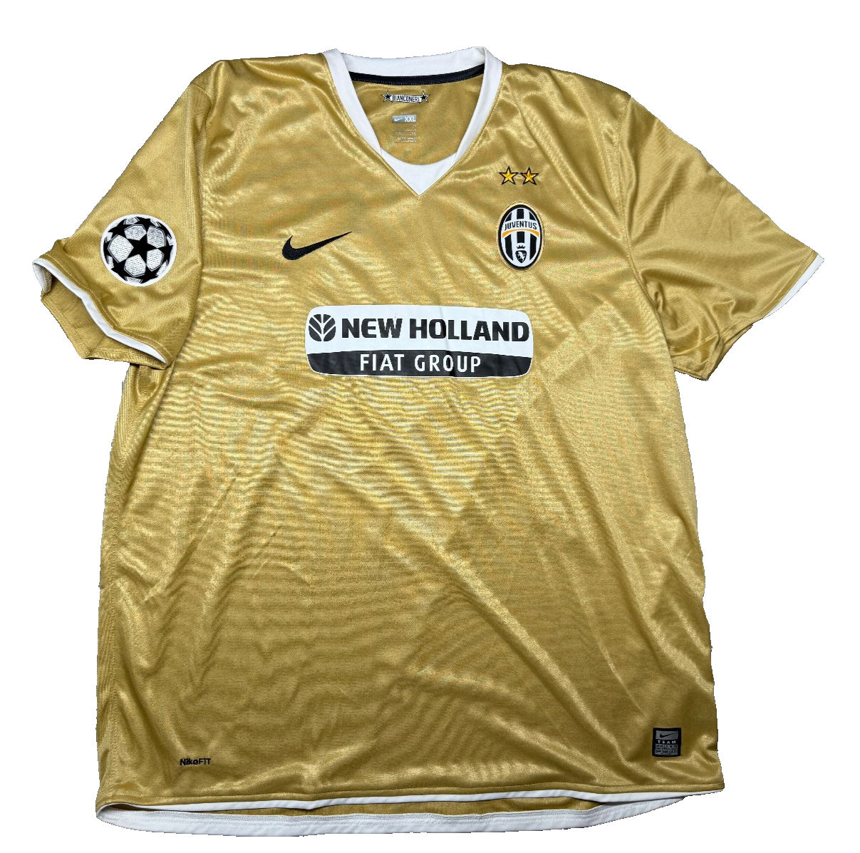 maglia calcio vintage Juventus Del Piero Champions League 2008 away oro XXL