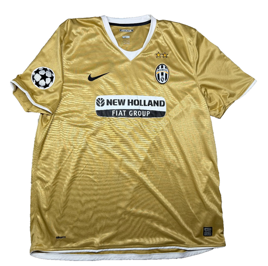 maglia calcio vintage Juventus Del Piero Champions League 2008 away oro XXL