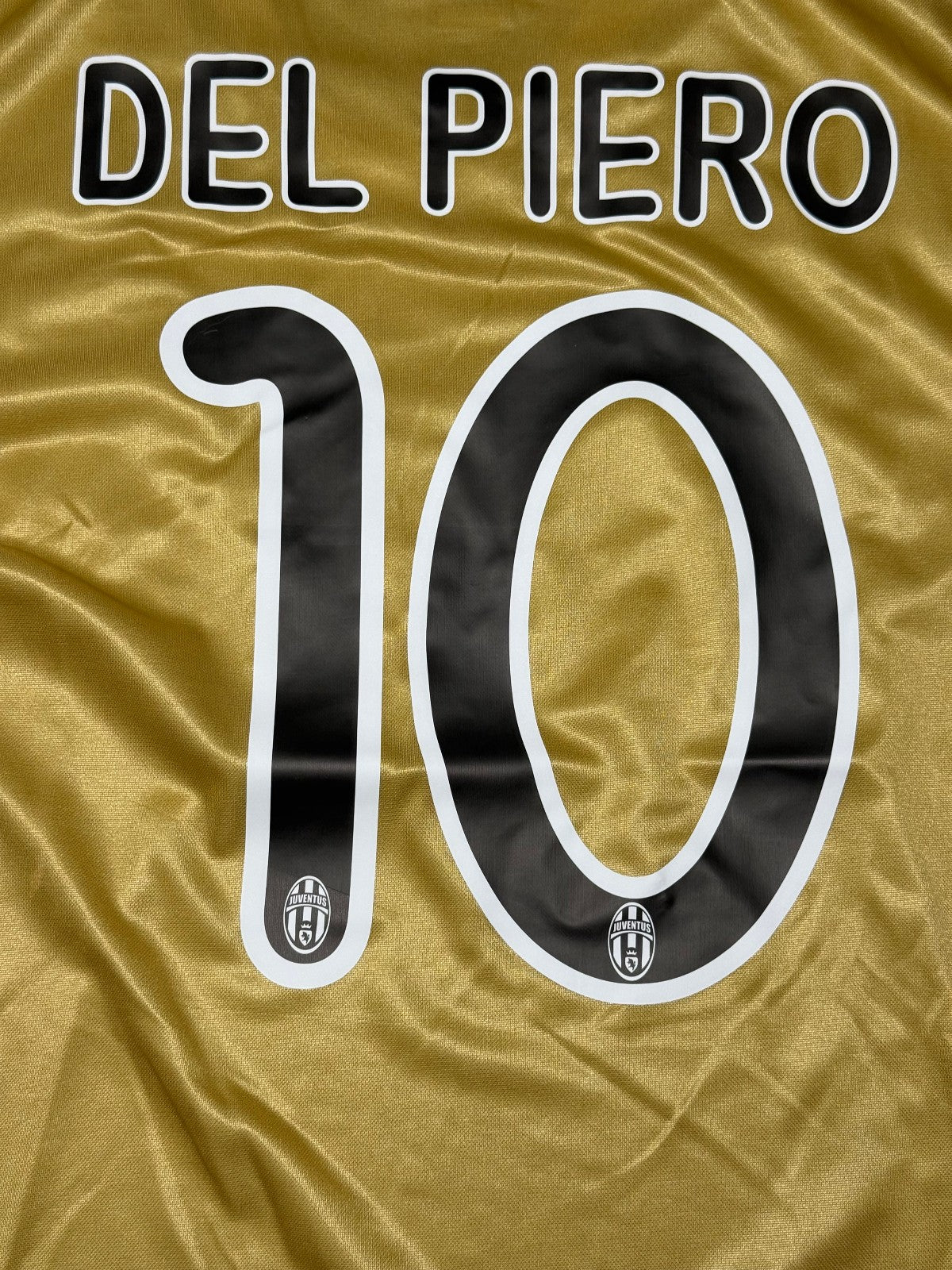 maglia calcio vintage Juventus Del Piero Champions League 2008 away oro XXL