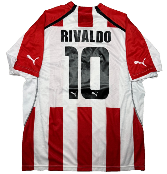 maglia calcio vintage Olimpiakos RIVALDO PUMA 2005 2006 Siemens XL home