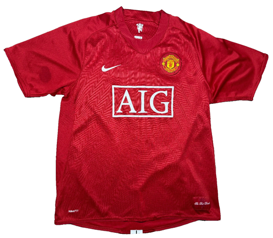 cristiano ronaldo manchester united shirt NIKE 2007 2008 AIG jersey authentic L