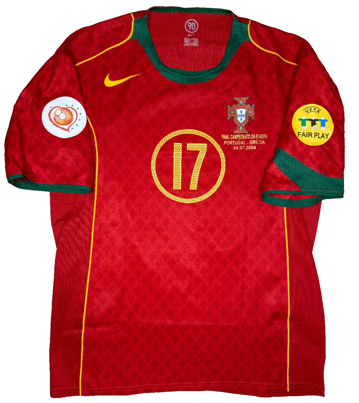 maglia calcio vintage Nike Portugal FINAL Ronaldo EURO 2004 PLAYER VERSION XL